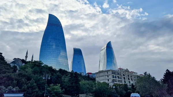 stock image Baku the capital of Azerbaijan, a wonderful mixture of Soviet-Muslim in a modernist style