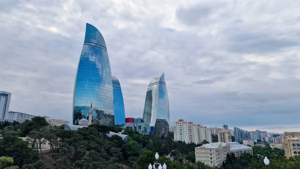 Bakú Capital Azerbaiyán Una Maravillosa Mezcla Soviético Musulmán Estilo Modernista —  Fotos de Stock
