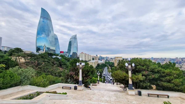 Bakü Azerbaycan Başkenti Sovyet Müslüman Karışımının Modernist Tarzda Harika Bir — Stok fotoğraf