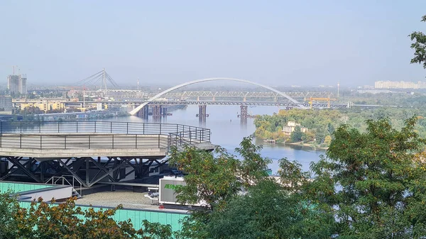 Kiev Dnieper River Beautiful Capital Ukraine Start War February 2022 — Stock Photo, Image