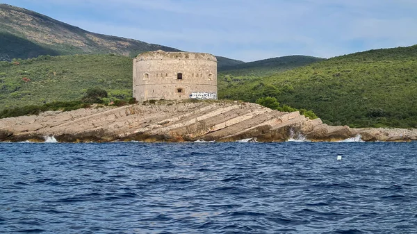 Exploration Des Terres Des Eaux Baie Kotor Sur Mer Adriatique — Photo