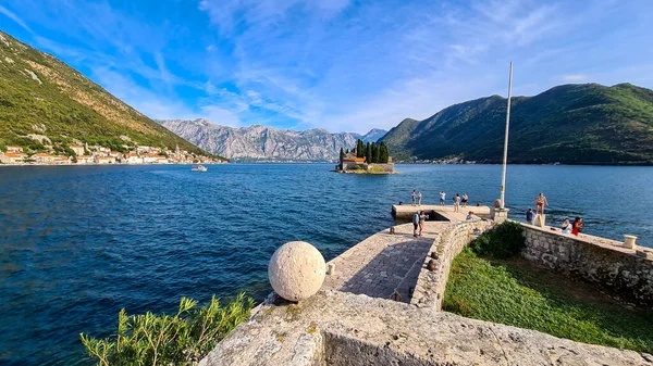 Průzkum Pevniny Vody Kotorského Zálivu Jaderském Moři Černá Hora — Stock fotografie