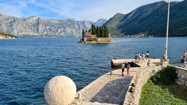 Průzkum Pevniny Vody Kotorského Zálivu Jaderském Moři Černá Hora — Stock fotografie