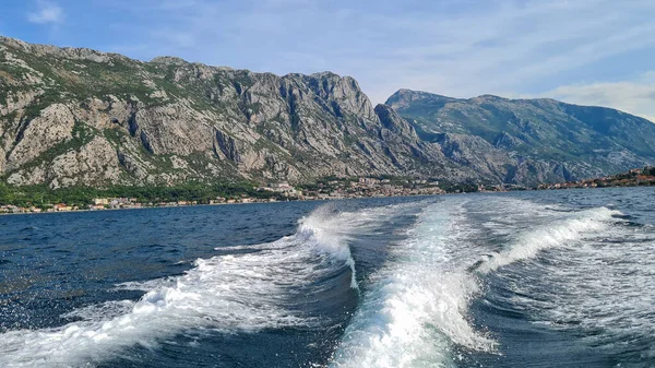 Exploración Desde Tierra Agua Bahía Kotor Mar Adriático Montenegro — Foto de Stock