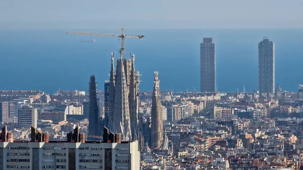 Spektakulärt Panorama Över Barcelona Från Mirador Joan Sales — Stockfoto