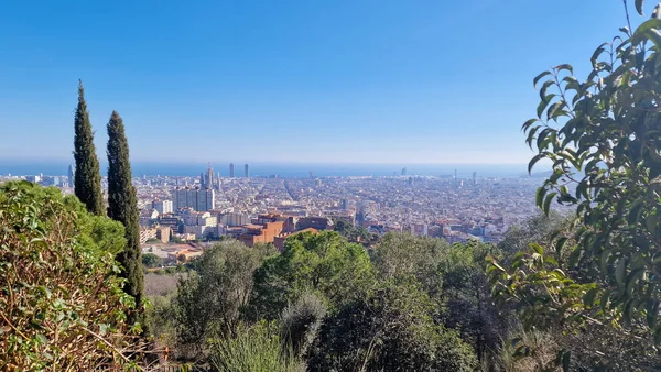 Дивовижна Панорама Барселони Від Мірадора Джоан Салес — стокове фото