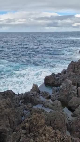 Espectacular Piscina Natural Porto Moniz Madeira — Vídeo de stock