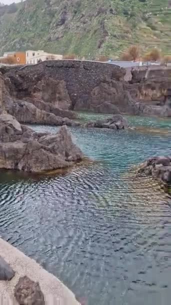 ポルト モニス マデイラの壮大な自然スイミングプール — ストック動画