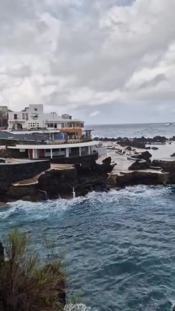 Вражаючі Природні Басейни Порто Монісі Мадейра — стокове відео