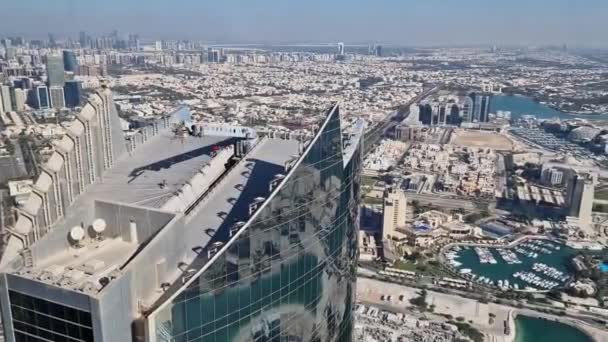 Panorama Över Abu Dhabi Förenade Arabemiratens Futuristiska Huvudstad — Stockvideo