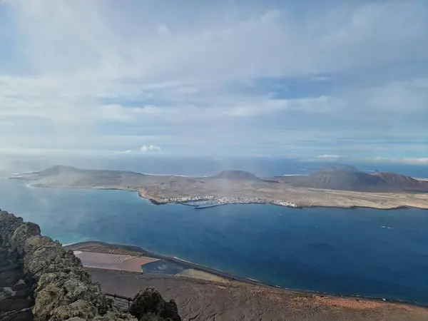 Mirador Del Icónico Miradouro Lanzarote Oferece Panorama Deslumbrante Das Ilhas — Fotografia de Stock