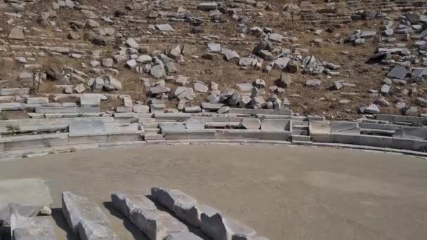 Delos Island Een Juweel Egeïsche Zee Heeft Een Rijke Mythologische — Stockvideo