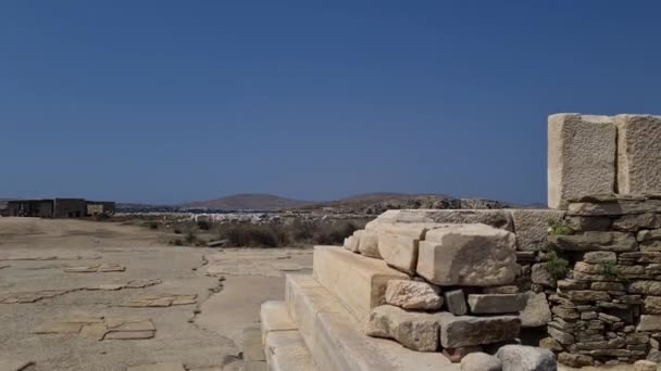 Ostrov Delos Klenot Egejském Moři Bohatý Mytologický Archeologický Význam Rodiště — Stock video