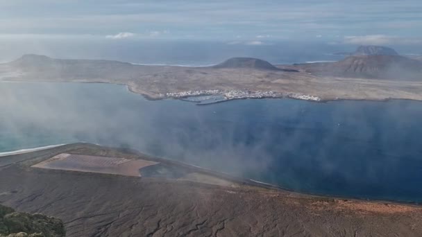 Mirador Del Punto Vista Icónico Lanzarote Ofrece Panorama Impresionante Del — Vídeo de stock