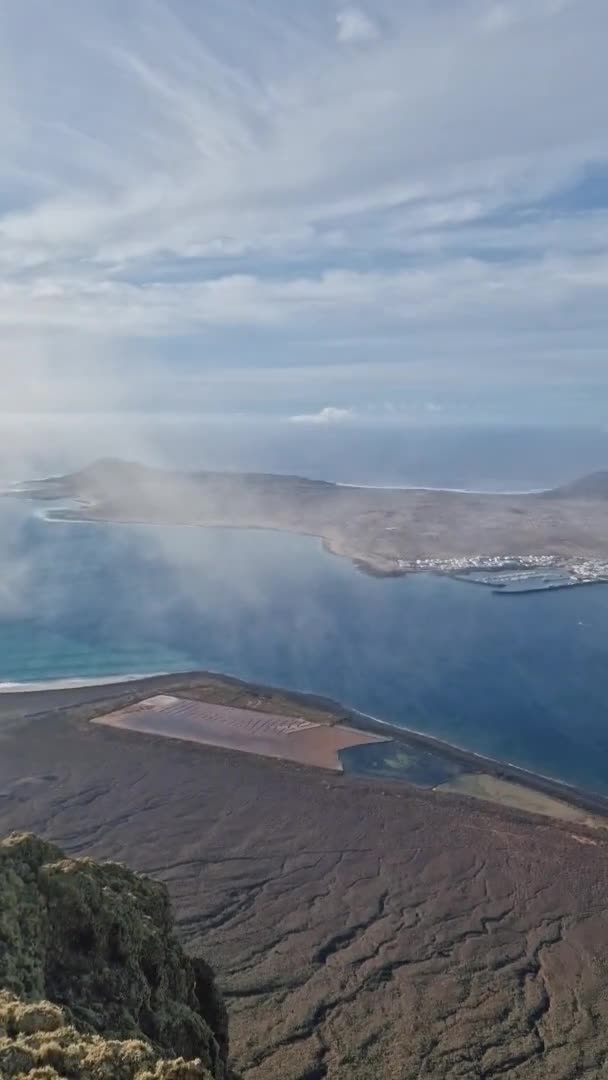 Mirador Del Icónico Miradouro Lanzarote Oferece Panorama Deslumbrante Das Ilhas — Vídeo de Stock