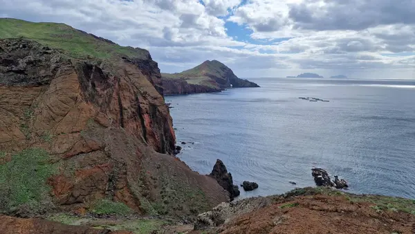 마데이라 세인트 Saint Laurent Peninsula Madeira Island 험준한 절벽과 아름다운 로열티 프리 스톡 이미지