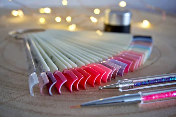 close up nail display sticks