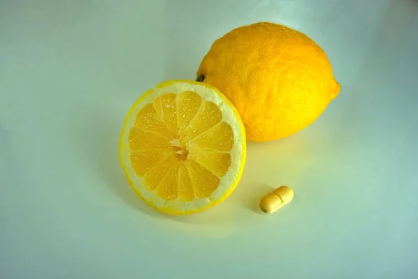lemon cut vitamin c pill