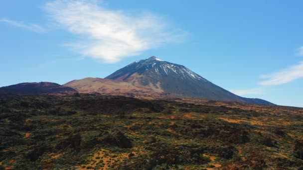 Spanyolország Legmagasabb Pontja Teide Vulkán Tenerife Sziget Nemzeti Parkjában Légi — Stock videók