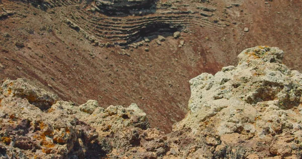 Geharde Lavastroom Helling Van Vulkaan Calderon Hondo Fuerteventura Canarische Eilanden Rechtenvrije Stockfoto's