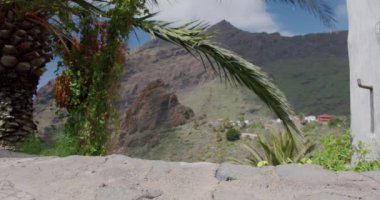 Beyaz spor ayakkabılı kadınların yakın çekimi Masca Vadisi, Tenerife, Kanarya Adası 'ndaki yolda yürüyor..