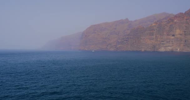 Zandstorm Calima Atlantische Oceaan Los Gigantes Cliffs Puerto Santiago Canarische — Stockvideo