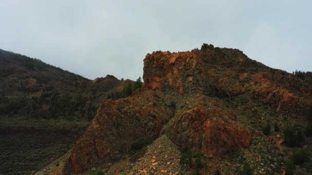 테이데 테네리페 카나리아 스페인 유럽에서 하늘에 구름과 어두운 자연적인 날카로운 — 비디오