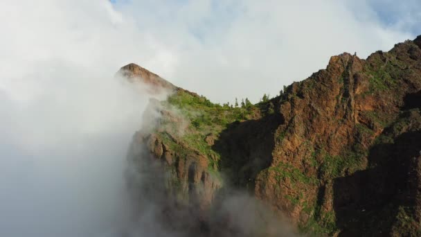 Berge Nebel Bei Schönem Herbst Teide Nationalpark Auf Der Insel — Stockvideo