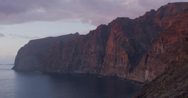 Acantilados Los Gigantes Cliffs Giants Sunset Tenerife Canary Islands Spain — Stockvideo