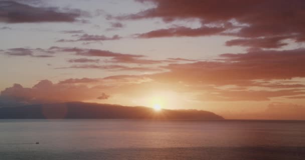 Захід Сонця Над Гомерою Атлантичному Океані Тенеріфе Іспанія — стокове відео