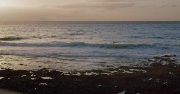 Океанские Волны Закате Пуэрто Сантьяго — стоковое видео
