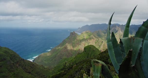 Bergkette Naturpark Anaga Auf Teneriffa Kanarische Inseln Spanien Niemand Vordergrund — Stockvideo