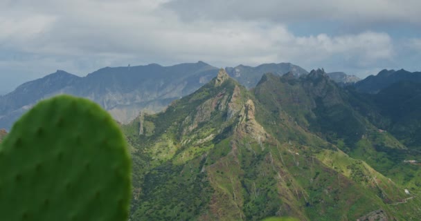 Bergkette Naturpark Anaga Auf Teneriffa Kanarische Inseln Spanien Niemand Vordergrund — Stockvideo
