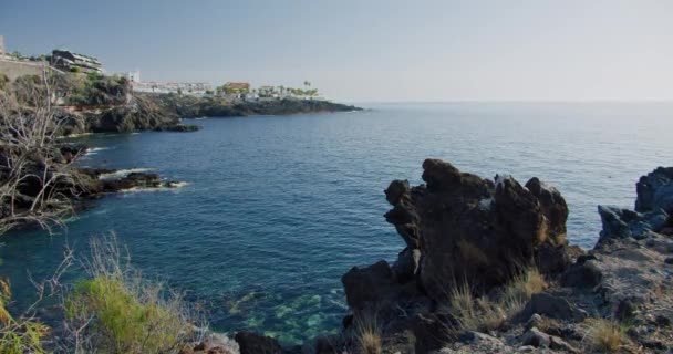 Coastline Small Fishing Village Alcala Tenerife Canary Islands Spain High — Stock Video