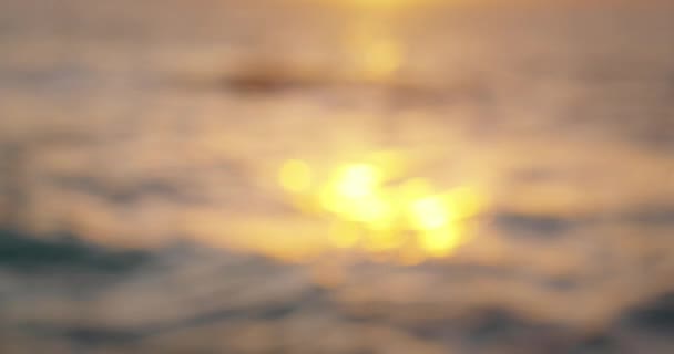 Sun Glare Water Golden Sunspots Sea Surface Blurred Ocean Backgrround — Stockvideo