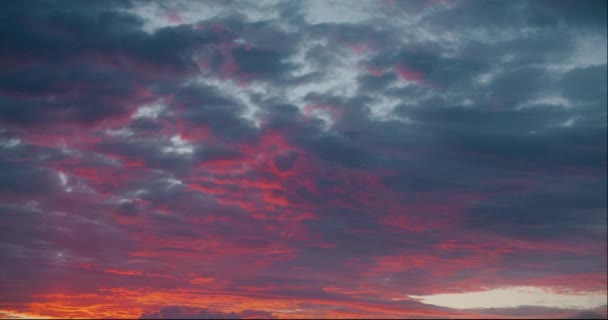 Red Crimson Sunset Cloudy Sky Bright Cloudscape — Αρχείο Βίντεο