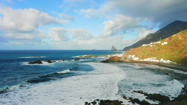 Horské Pásmo Přírodním Parku Anaga Tenerife Kanárské Ostrovy Španělsko Nikdo — Stock video