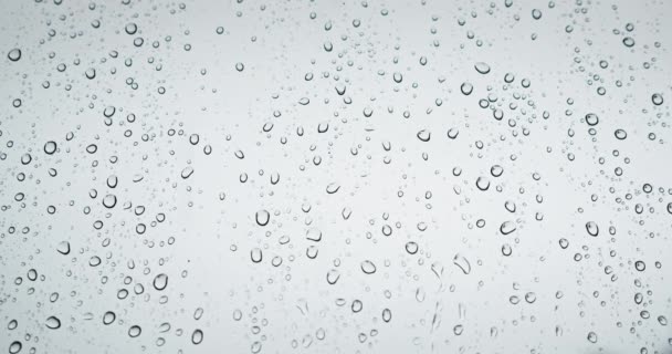 Дощ Вікні Падає Осіннім Мусоном Дощові Погодні Краплі Стукають Віконне — стокове відео