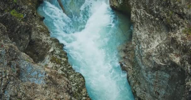 Ruisseau Montagneux Coulant Dans Une Gorge Sombre Rocheuse Autriche Eau — Video