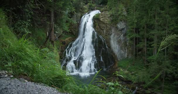 Scénický Vodopád Gollinger Wasserfall Rakousku Turistické Atrakce Golling Salzach — Stock video