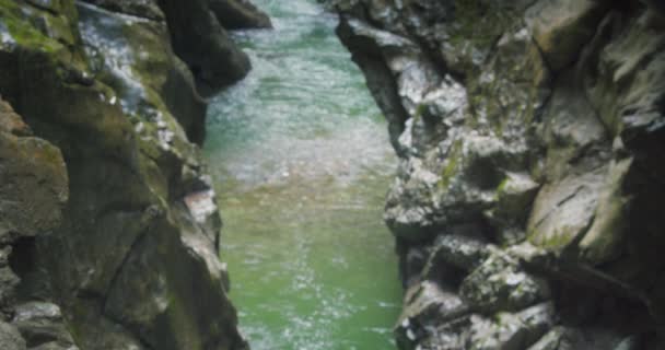 Rio Lammer Corre Estreito Desfiladeiro Rochoso Áustria Água Gelada Clara — Vídeo de Stock