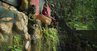 Su kutsama töreni. Nusa Penida 'da Tembeling' in yoğun ormanlarında Balili bir rahip, Bali kültürünün ruhani bir parçası olan su kutsama töreni düzenler.