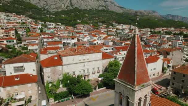 Techos Terracota Una Ciudad Dálmata Makarska Encanto Rústico Los Edificios — Vídeos de Stock