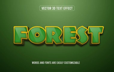 Orman yeşil 3d düzenlenebilir metin efekti biçimi