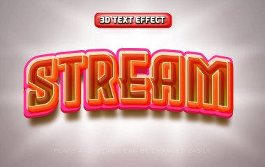 Oyun akışı 3d düzenlenebilir metin efekti biçimi