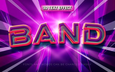 Müzik bandı 3d düzenlenebilir metin efekti biçimi