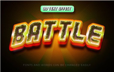 Battle 3d düzenlenebilir metin efekti biçimi