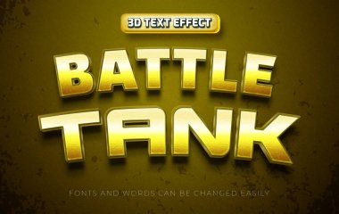 Battle tank 3d düzenlenebilir metin efekti biçimi