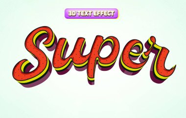 Süper 3d düzenlenebilir metin efekti biçimi