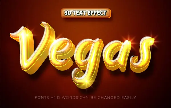 Vegas Dourado Editável Estilo Efeito Texto — Vetor de Stock